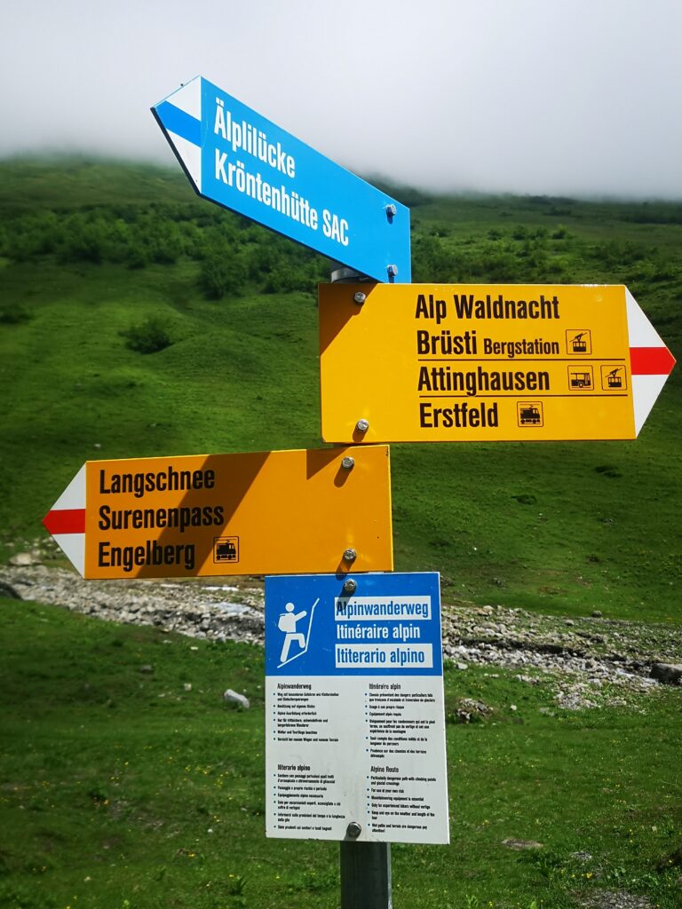 Signalisation Bergwanderweg